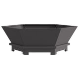 Fire Pit Hexagonal Black Steel