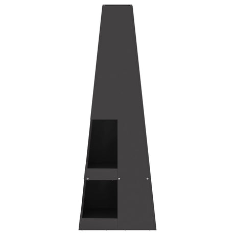 Fire Pit With Log Storage Black Steel