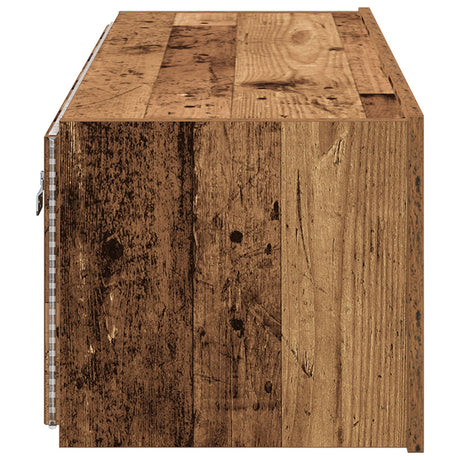 Tv Wall Cabinet With Led Lights Old Wood 100X35X31 Cm