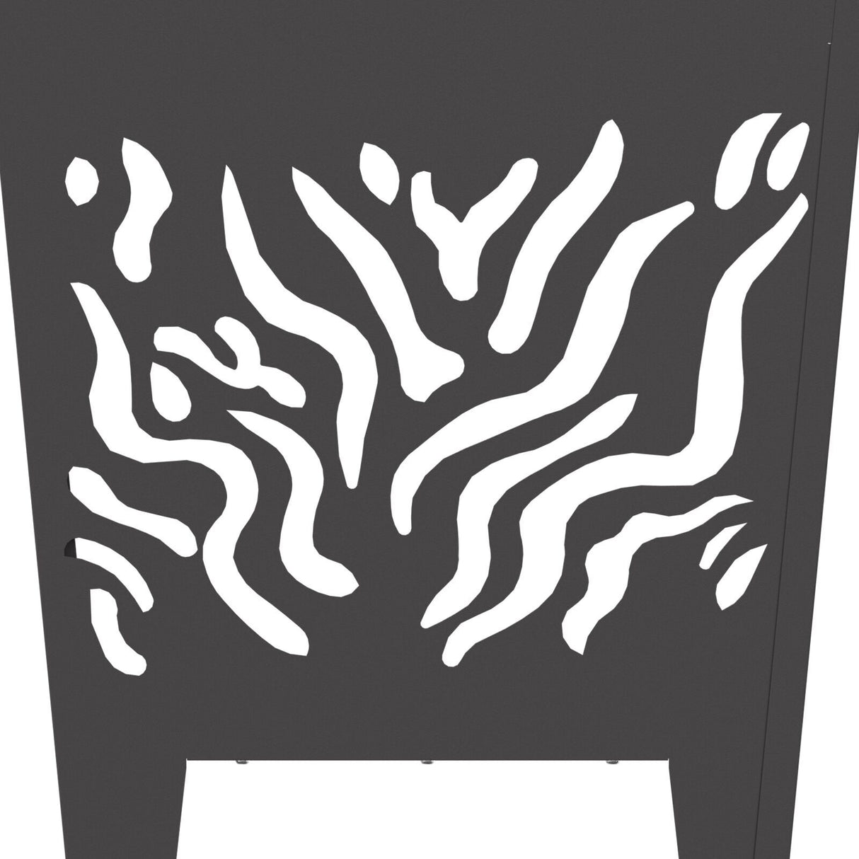 Fire Pit Square Black Steel