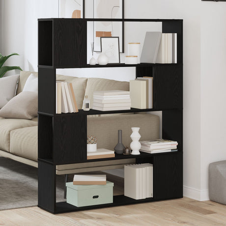 Tv Cabinet Black Oak Engineered Wood 100 X 24 X 124 Cm
