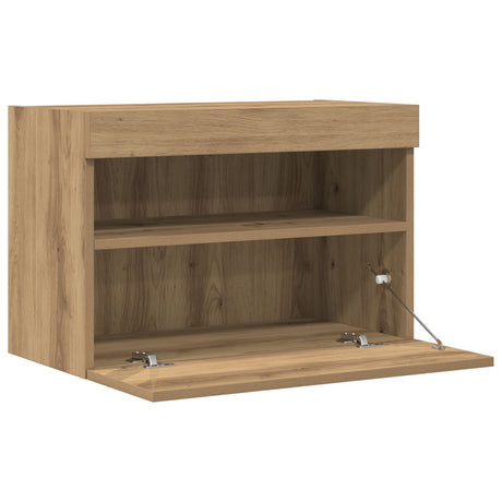 Tv Wall Cabinets With Led Lights 2 Pcs Artisan Oak 60X30X40 Cm