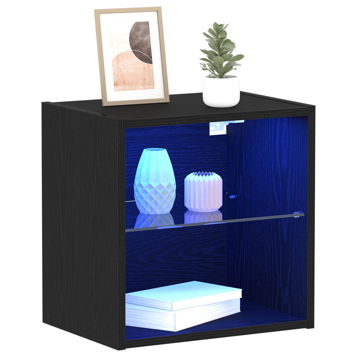 Floating Shelf Black Oak 40X28,5X40 Cm Engineered Wood