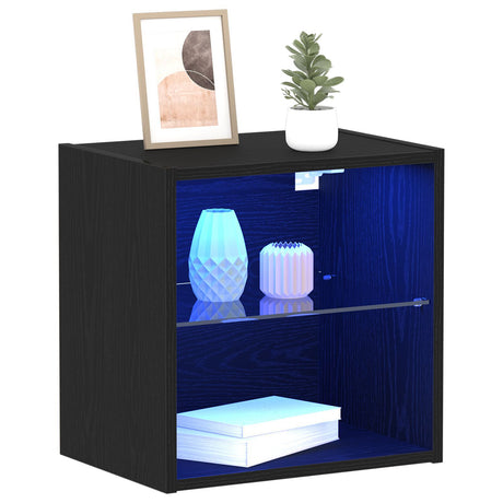 Floating Shelf Black Oak 40X28,5X40 Cm Engineered Wood