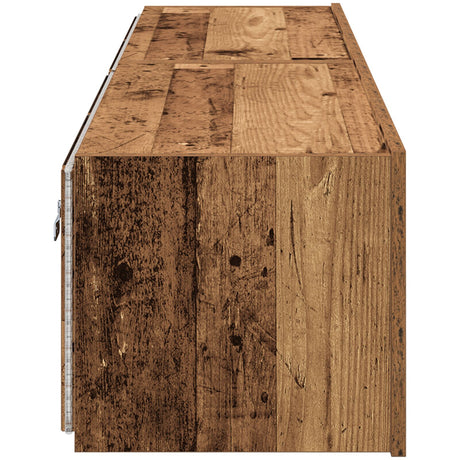 Tv Wall Cabinets With Led Lights 2 Pcs Old Wood 80X35X31 Cm