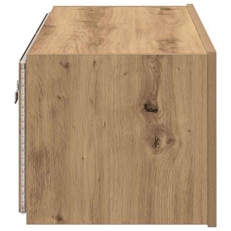 Tv Wall Cabinet With Led Lights Artisan Oak 80X35X31 Cm