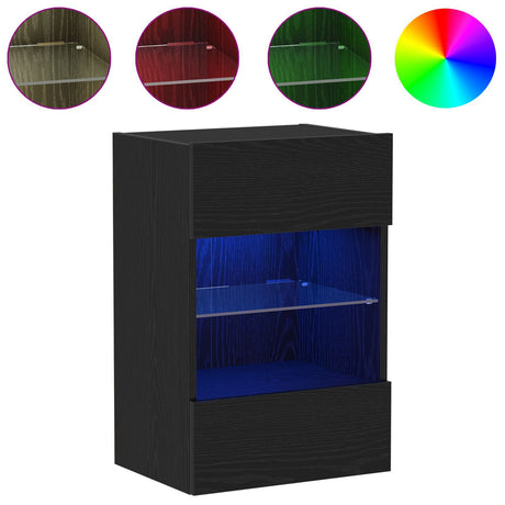 Led Tv Cabinet Black Oak 40X30X60,5Cm Cm Engineered Wood