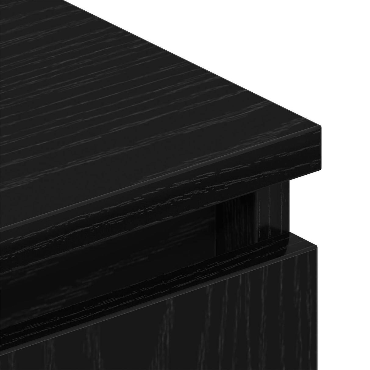 Tv Cabinet With Wooden Leg Black Oak 102X35X50 Cm