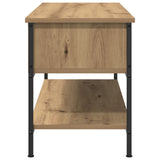 Tv Cabinet Artisan Oak 100X35X45 Cm Engineered Wood And Steel