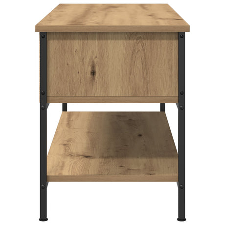 Tv Cabinet Artisan Oak 100X35X45 Cm Engineered Wood And Steel