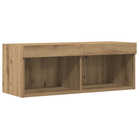 Tv Wall Cabinets With Led Lights 2 Pcs Artisan Oak 80X30X30 Cm