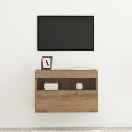 Tv Wall Cabinet With Led Lights Artisan Oak 60X30X40 Cm