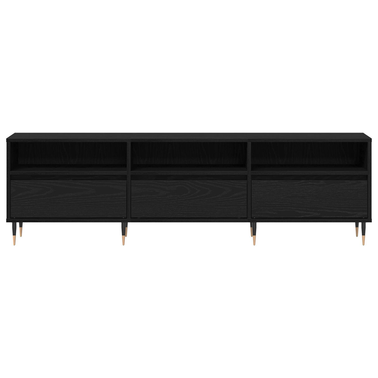 Tv Cabinet Black Oak 150X30X44.5 Cm Engineered Wood