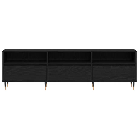 Tv Cabinet Black Oak 150X30X44.5 Cm Engineered Wood