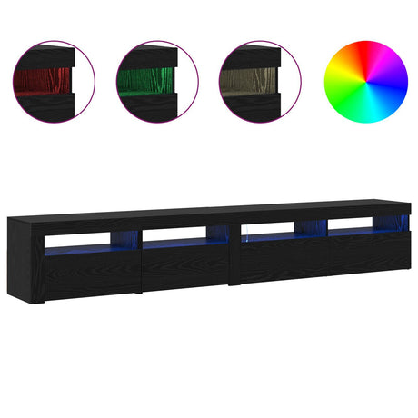 Tv Cabinets 2 Pcs With Led Lights Engineered Wood,  Tv Cabinet With Led 120X35X40 Cm Engineered Wood