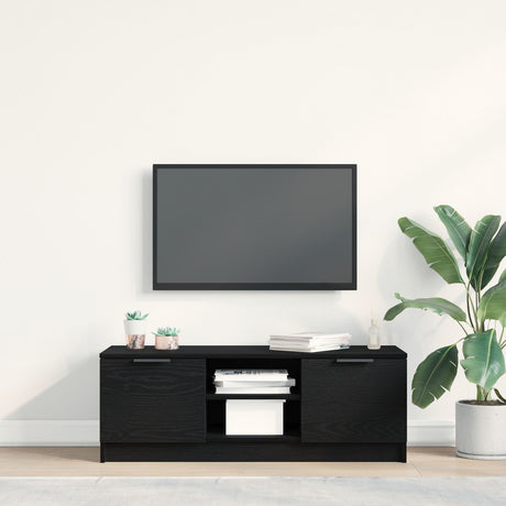 Tv Cabinet Black Oak 102X35X36,5 Cm Engineered Wood