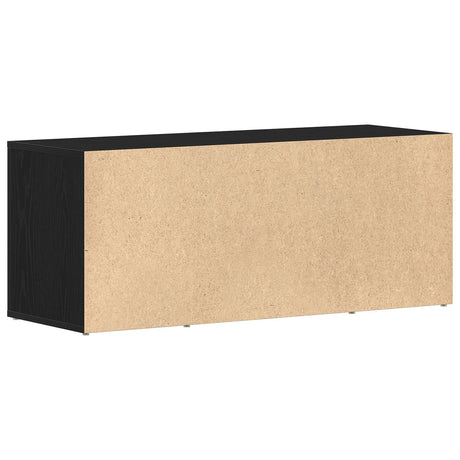 Tv Cabinet Black Oak 100X35X40 Cm Engineered Wood