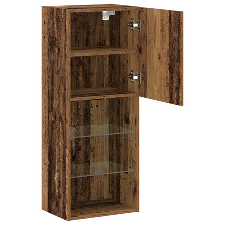 Tv Cabinet With Led Lights Old Wood 40,5X30X102 Cm