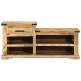 Shoe Bench 110X35X50 Cm Solid Rough Wood Mango