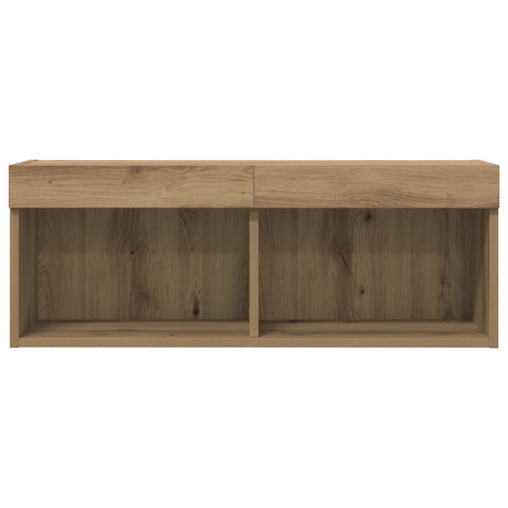 Tv Wall Cabinet With Led Lights Artisan Oak 80X30X30 Cm