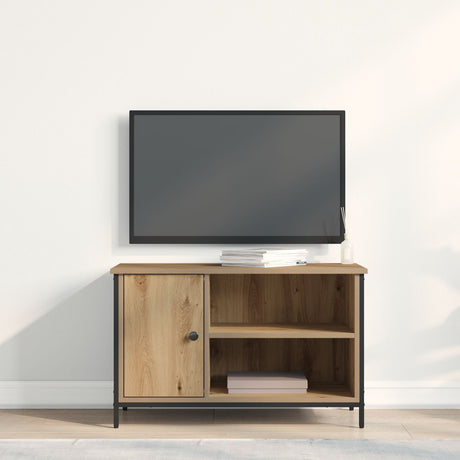 Tv Cabinet Artisan Oak 80X40X50 Cm Engineered Wood And Steel