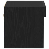 Wall Cabinet With Led Lights Black Oak 40X30X30 Cm