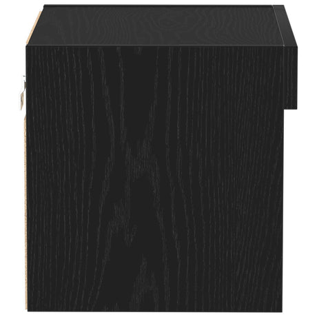 Wall Cabinet With Led Lights Black Oak 40X30X30 Cm