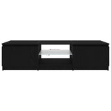 Tv Cabinet With Led Lights - Black Oak, 140X40X35.5 Cm, Made From Engineered Wood