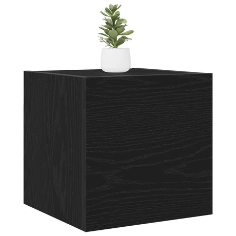 Wall Mounted Tv Cabinet In Black Oak - 30.5 X 30 X 30 Cm
