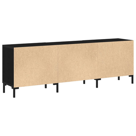 Tv Cabinet Black Oak 150X30X50 Cm Engineered Wood