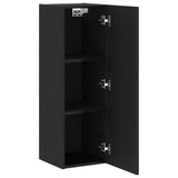 Wall-Mounted Tv Cabinets - 2 Pcs Black Oak, 30.5X30X90 Cm, Made From Engineered Wood