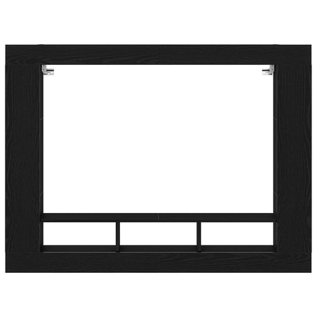 Tv Cabinet Wall-Mounted Black Oak 152X22X113 Cm