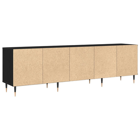 Tv Cabinet Black Oak 150X30X44.5 Cm Engineered Wood