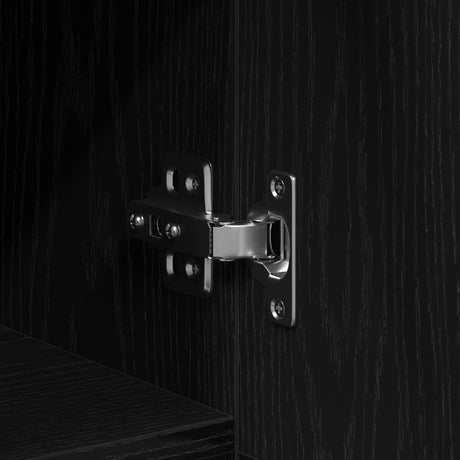 Tv Cabinet Black Oak 150X30X50 Cm Engineered Wood