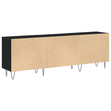 Tv Cabinet Black Oak 150X30X50 Cm Engineered Wood