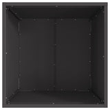 Square Fire Pit - Black, 50X50X30 Cm, Steel
