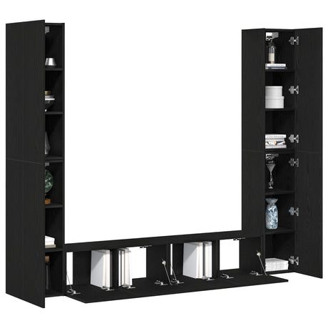 6 Piece Tv Cabinet Set Wall-Mounted Engineered Wood,  Tv Stand 80X30X30 Cm Made Of Engineered Wood,  Wall-Mounted Tv Cabinets - 2 Pcs , 30.5X30X, Made From Engineered Wood