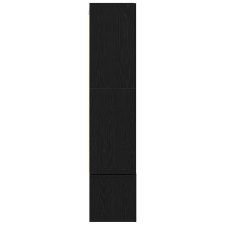 4 Piece Tv Cabinet Set Wall-Mounted Black Oak Engineered Wood