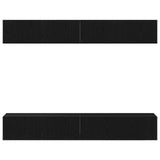 4-Piece Tv Cabinet Set - Wall-Mounted Black Oak Engineered Wood