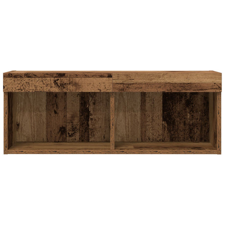 Tv Wall Cabinets With Led Lights 2 Pcs Old Wood 80X30X30 Cm