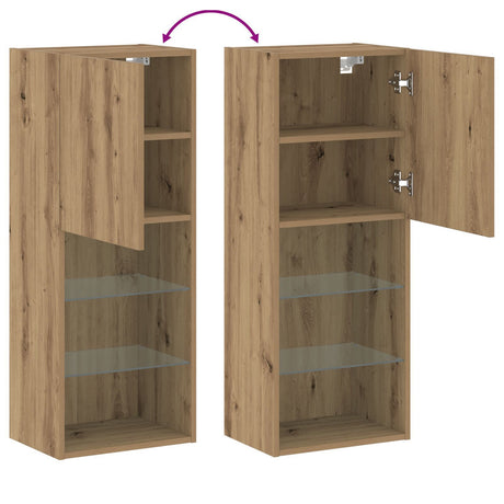 Tv Cabinet With Led Lights Artisan Oak 40,5X30X102 Cm