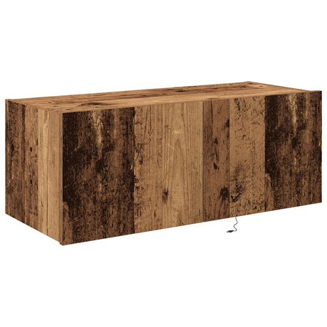 Tv Wall Cabinet With Led Lights Old Wood 80X35X31 Cm