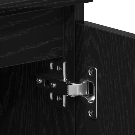 Tv Cabinet With Wooden Leg Black Oak 102X35X50 Cm