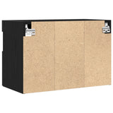 Tv Wall Cabinets With Led Lights 2 Pcs Black Oak 60X30X40 Cm