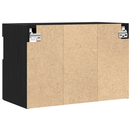 Tv Wall Cabinets With Led Lights 2 Pcs Black Oak 60X30X40 Cm