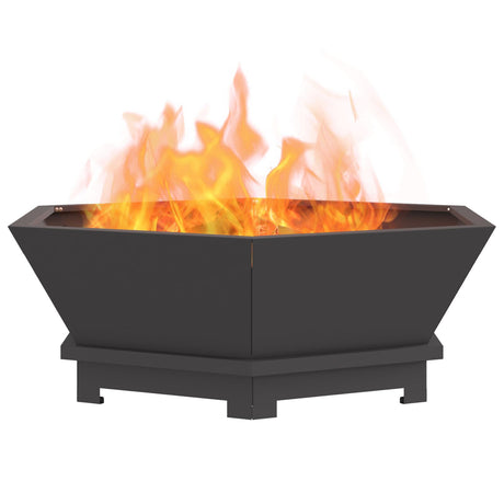 Fire Pit Hexagonal Black Steel