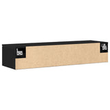 Black Oak Wall Cabinet 102X30X20 Cm Made Of Engineered Wood