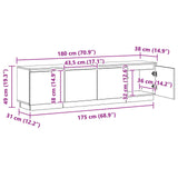 Tv Cabinet With Led 180X38X49 Cm Engineered Wood