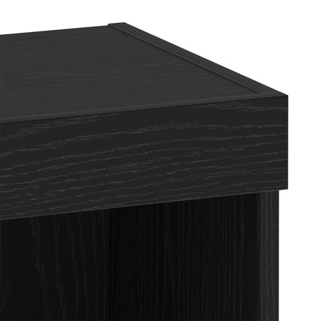Wall Cabinets With Led Lights 2 Pcs Black Oak 40X30X30 Cm