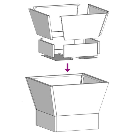 Fire Pit Square Black Steel